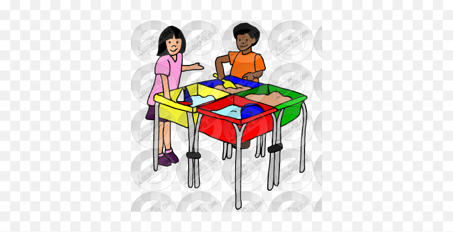 Sensory Table Picture For Classroom Therapy Use - Great Emoji,Clear Table Clipart