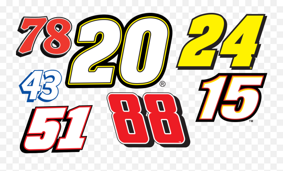 13 Nascar Number Team Fonts Images - Nascar Race Car Number Jeff Gordon 24 Emoji,Nascar Logo