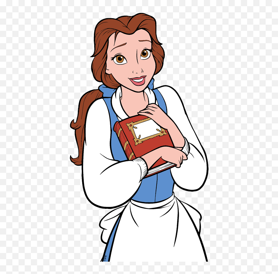 Belle Holding Book - Book Clipart Full Size Clipart Belle Reading A Book Clipart Emoji,Book Clipart