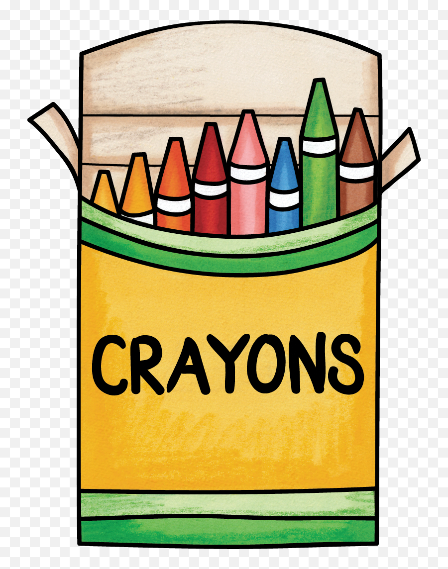Crayons Clipart School Supply Picture - School Supplies Clipart Crayon Emoji,School Supplies Clipart