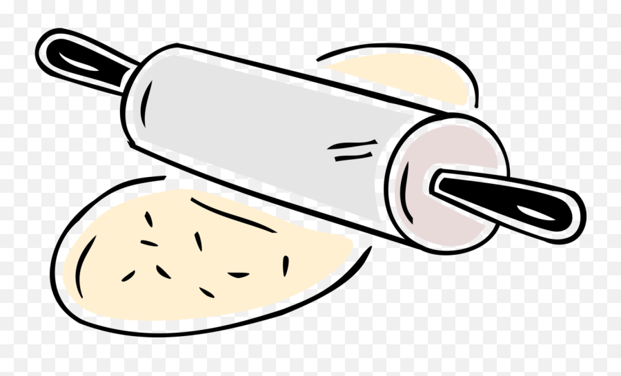 Vector Illustration Of Rolling Pin And - Rolling Pin Dough Png Emoji,Rolling Pin Clipart