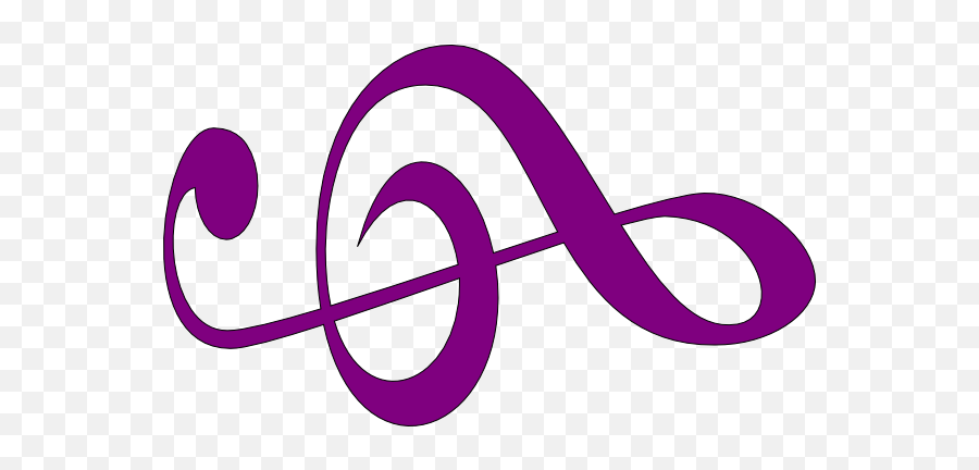 Purple Treble Clef Clip Art At Clkercom - Vector Clip Art Emoji,Bass Clef Png