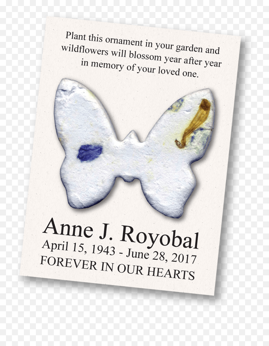 Butterfly On Mini Card - Butterflies Emoji,In Loving Memory Clipart