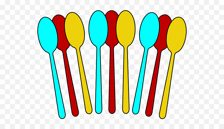 Colorful Spoons - Set Of Spoon Clipart Emoji,Spoon Clipart