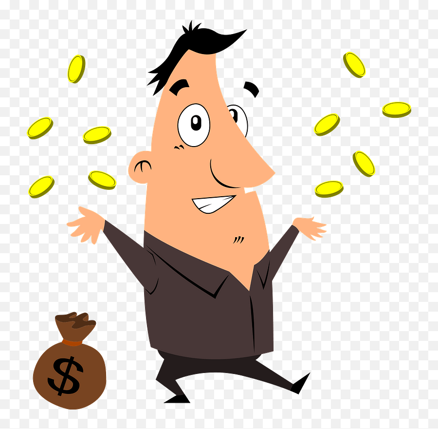Man With Moneybag And Coins Clipart Free Download - Money Rich Man Png Emoji,Coins Clipart