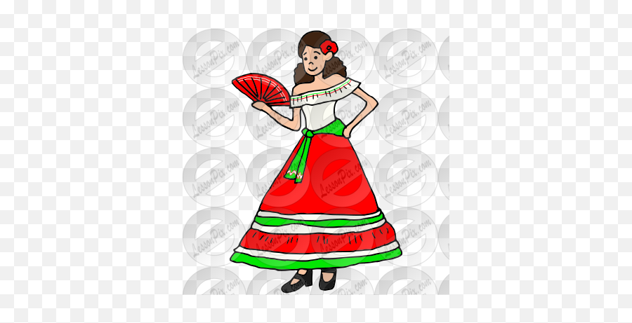 Mexican Dress Picture For Classroom Therapy Use - Great Traditional Emoji,Mexico Clipart