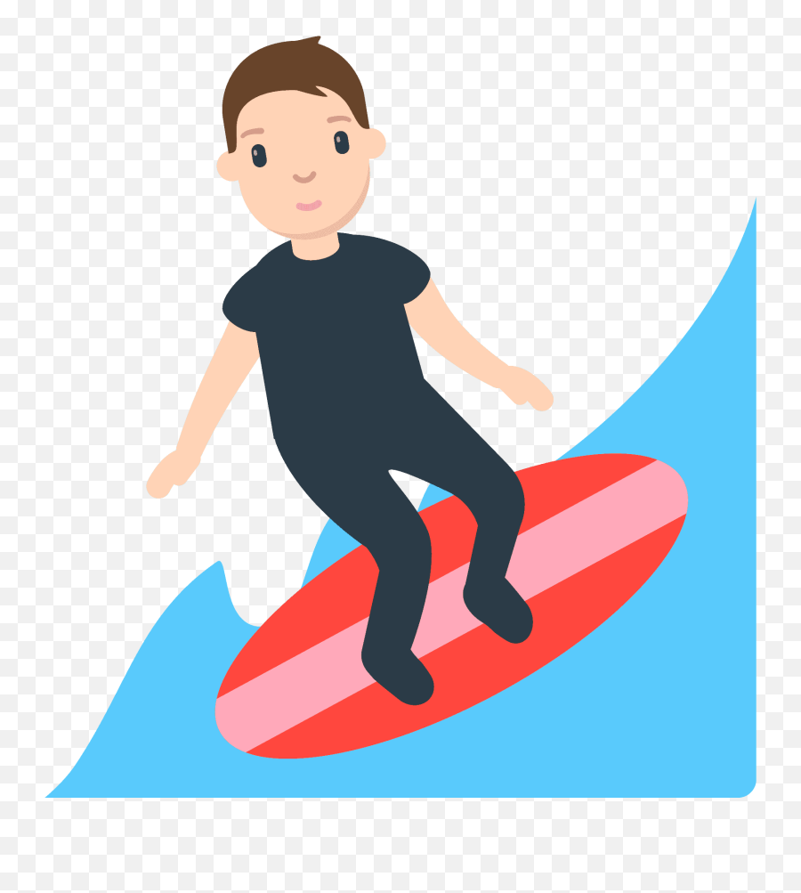 Person Surfing Emoji Clipart - Surfer Emoji,Surfing Clipart