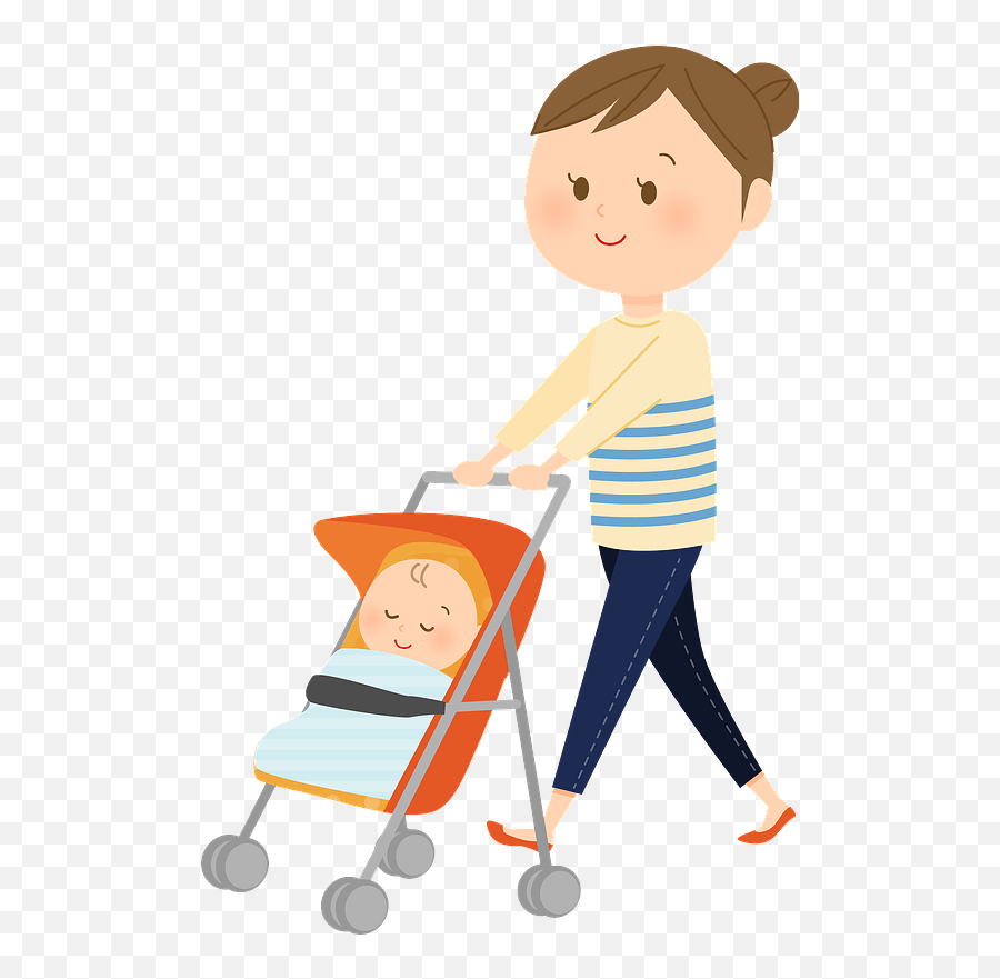 Sophia Mother Is Pushing Baby Stroller Clipart Free - Pushing A Baby Stroller Clipart Emoji,Clipart - Baby