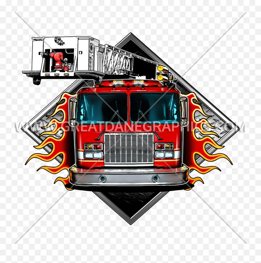 Fire Truck Flames Production Ready Artwork For T - Shirt Fire Truck Flames Svg Emoji,Fire Truck Png