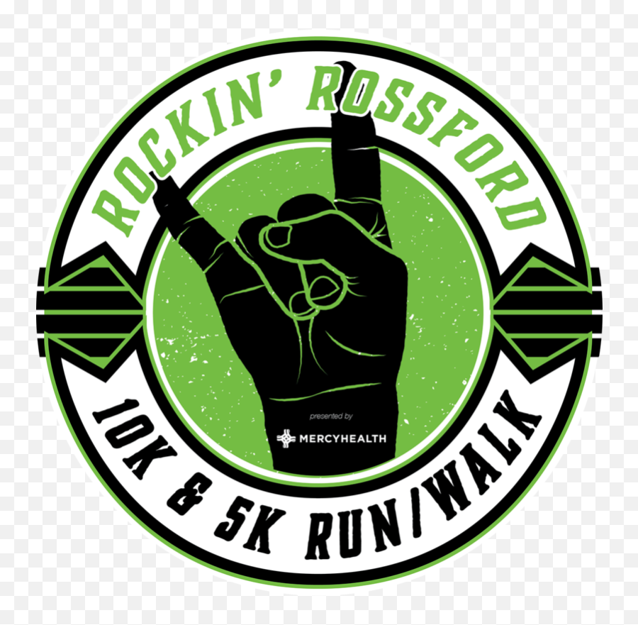 Rockin Rossford 10k 5k Presented - Language Emoji,Mercy Health Logo
