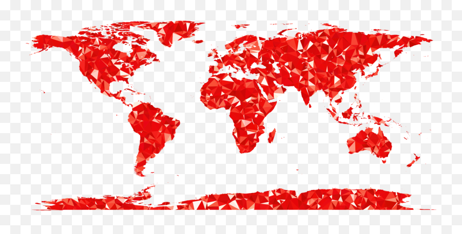 Red World World Map Png Clipart - Aztec Empire On World Map Emoji,World Map Png