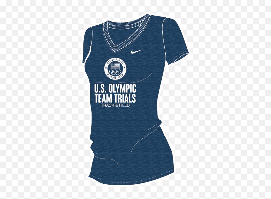Nike Womenu2019s Olympic Track Logo V - Neck Tee Emoji,Usp Logo