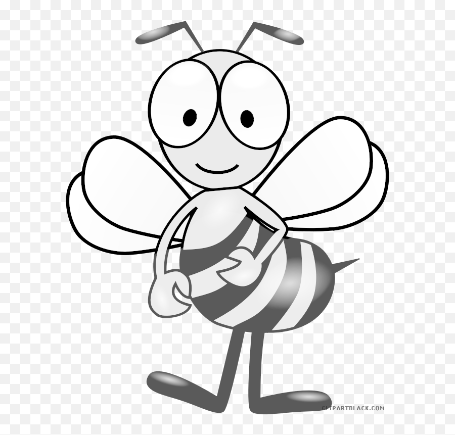 Bumble Bee Animal Free Black White Clipart Images - Honey Bee Bee Clipart Black And White Emoji,Bee Clipart Black And White