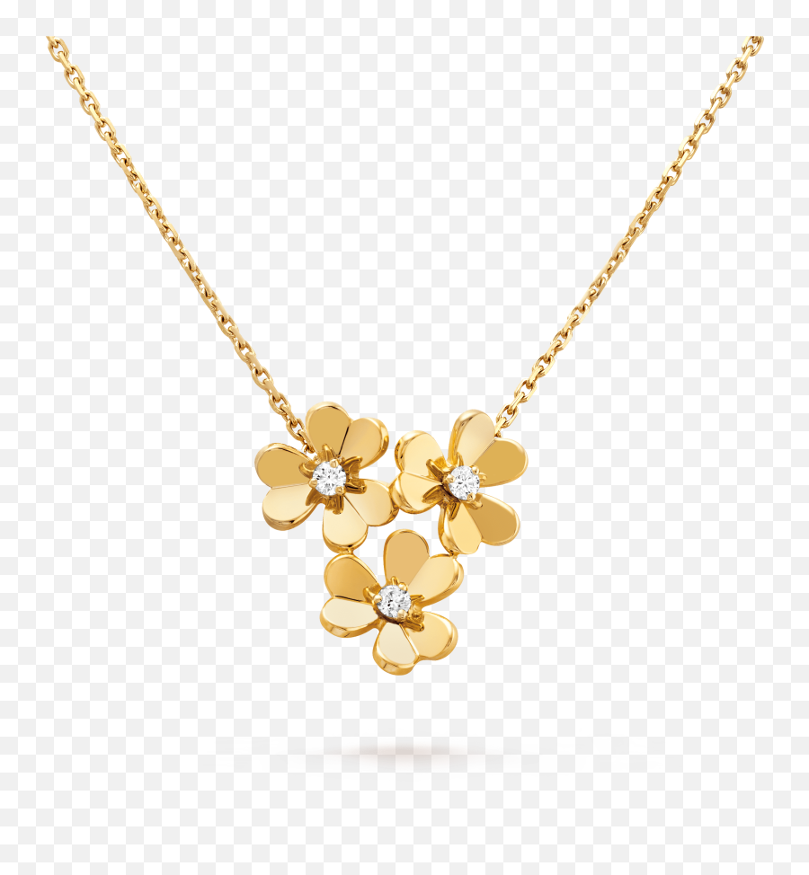Frivole Pendant 3 Flowers Mini Model Emoji,Gold Flowers Png