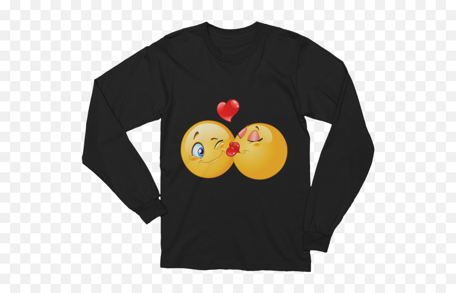 Unisex Kissing Emoji Long Sleeve T - Shirt What Devotion,Kissing Emoji Png