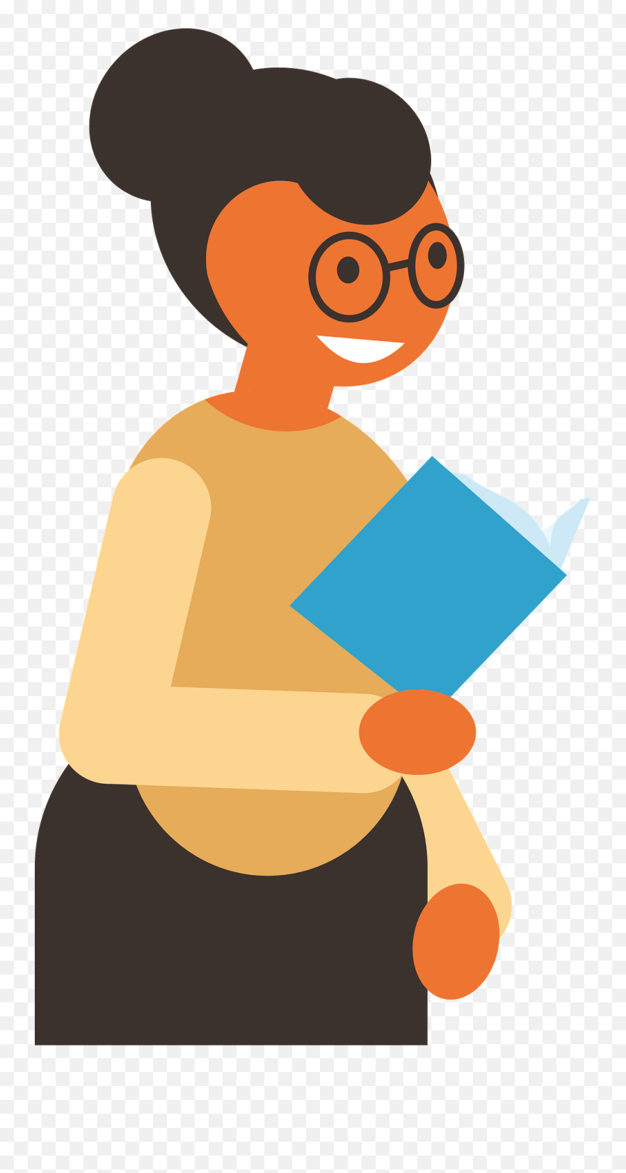 Teacher Is Reading Clipart Free Download Transparent Png - Teacher Reading Clipart Emoji,Reading Clipart