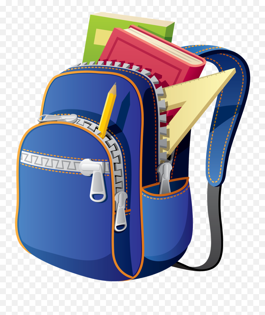 Download Backpack School Bag Clip Art - Transparent Backpack Clipart Png Emoji,School Supplies Clipart