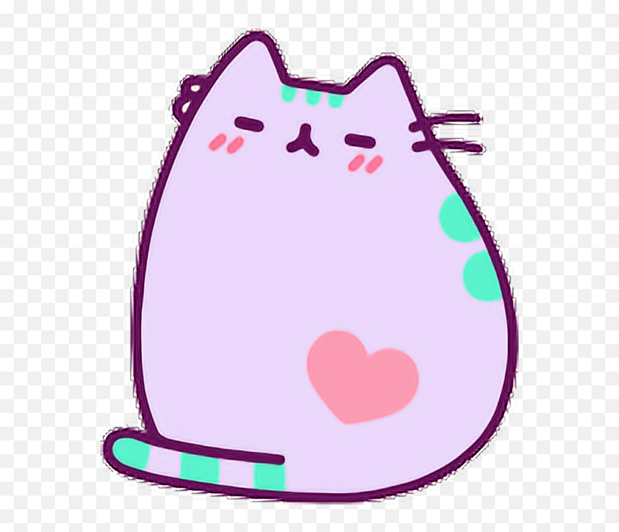 Purple Pusheen Cat Kawaii Adorable Lilac Freetoedit - Purple Pusheen Purple Png Emoji,Pusheen Transparent Background