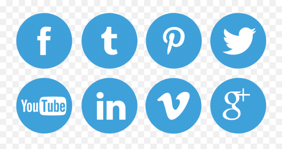 Social Icons Png Clipart - Transparent Background Social Media Icons Blue Emoji,Social Icons Png