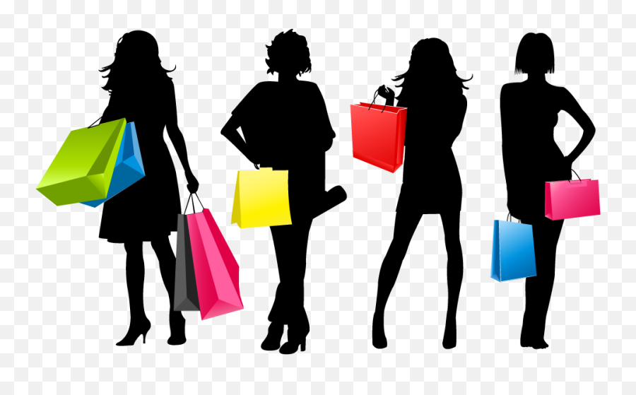 Kids Bowl Free Girl Silhouette Girls Shopping Free - Shopping Clipart Emoji,Shopping Clipart
