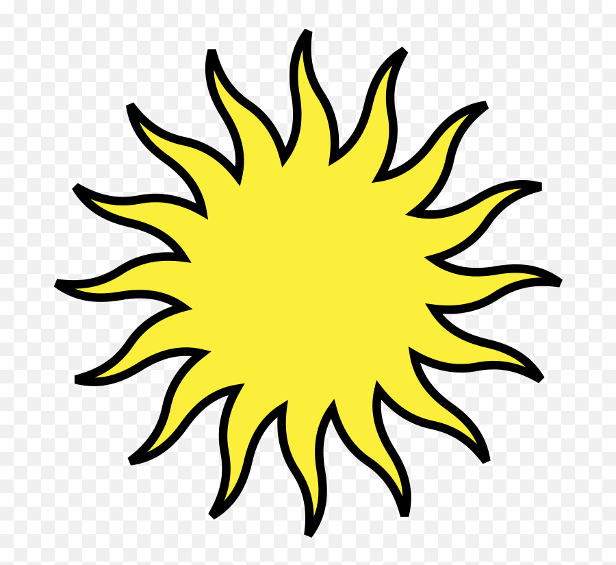 Héraldique Meuble Soleil - Sun Outline Clipart Full Size Emoji,Sun Clipart Outline