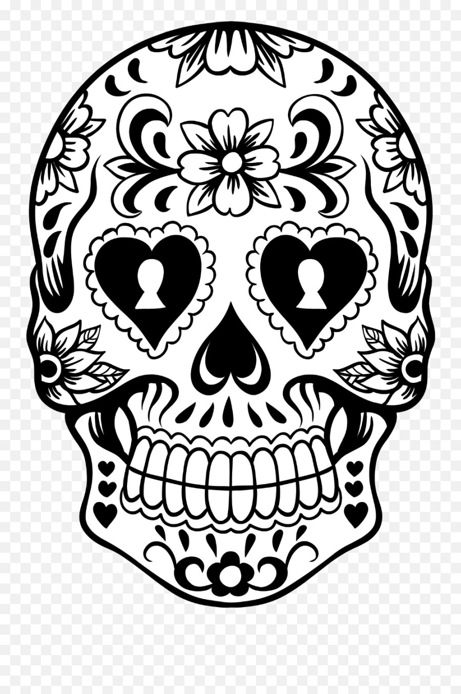 Library Of Sugar Skull Pumpkin Png Free Library Png Files - Drawing Sugar Skull Emoji,Skull Clipart