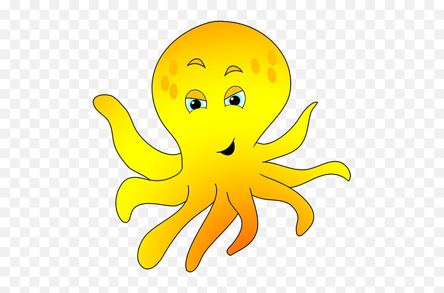 Octopus Clipart - Yellow Octopus Clipart Emoji,Octopus Clipart