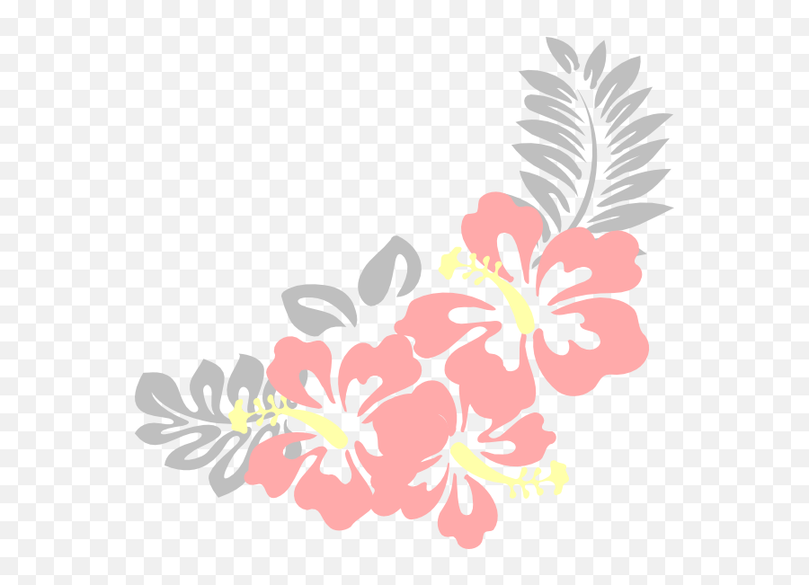 Hibiscus Nat Clip Art At Clkercom - Vector Clip Art Online Flower Border Silhouette Png Emoji,Hawaiian Flower Clipart