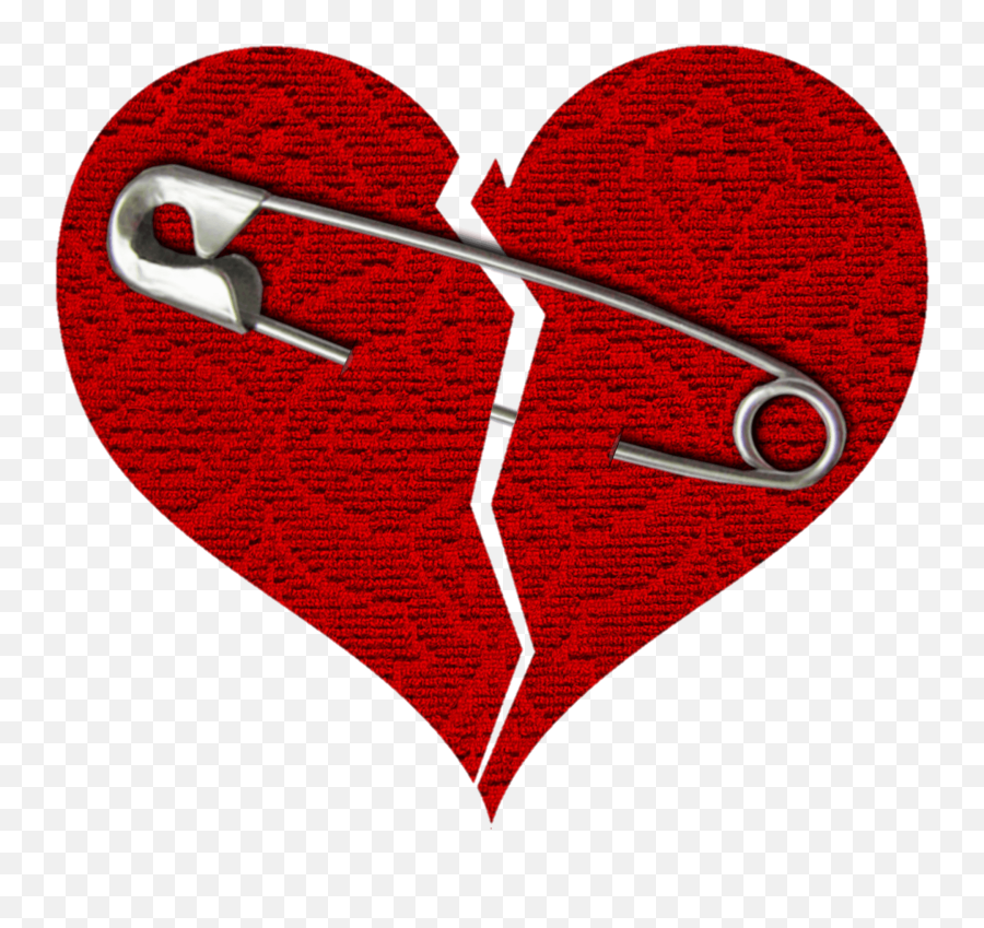 Broken Heart With Pin Clipart - Broken Heart Png Emoji,Pin Clipart