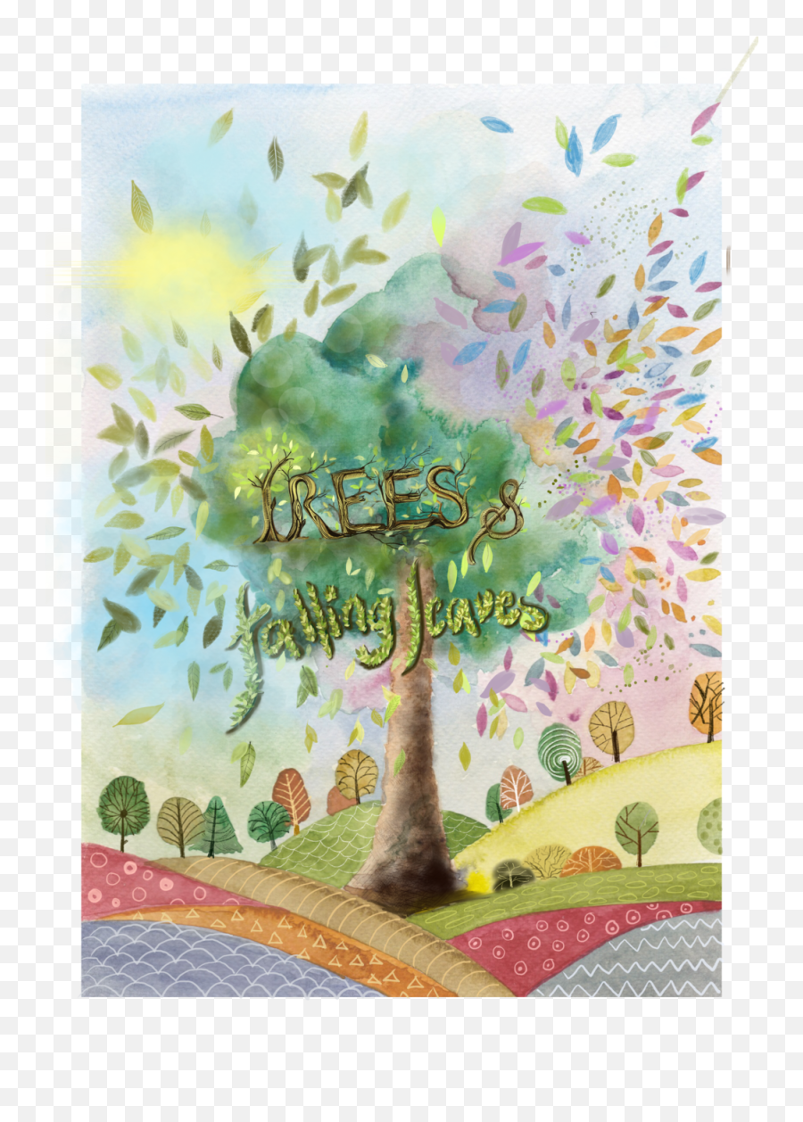 Falling Leaves - Trees With Falling Leaves Transparent Png Horizontal Emoji,Leaves Falling Png