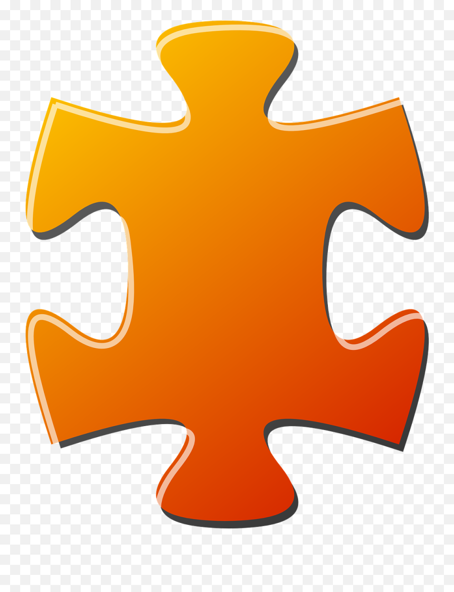 Jigsawpiecepuzzleorangefree Vector Graphics - Free Image Orange Puzzle Piece Emoji,Puzzle Pieces Clipart