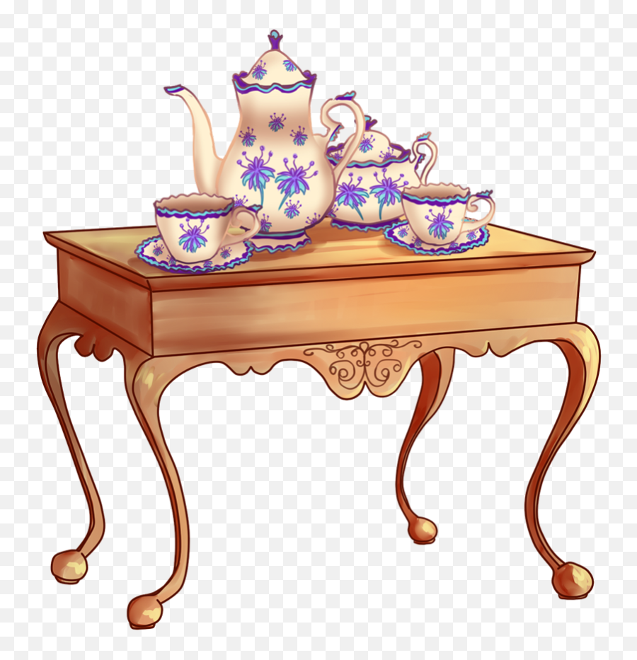 Table Clipart Png - Table Clipart Tea Table Tea Party Tea Table Clipart Png Emoji,Table Clipart