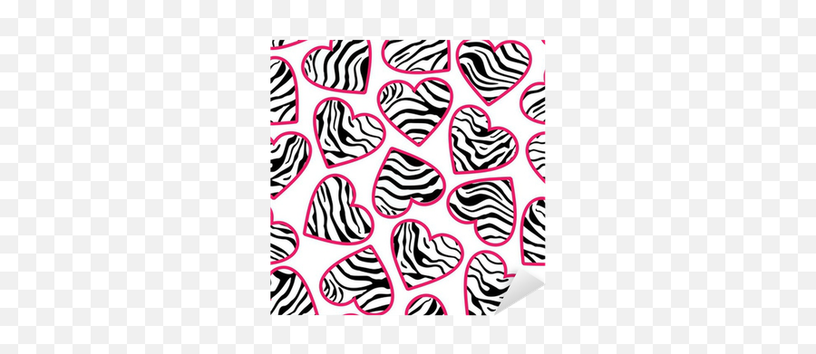 Zebra Print Hearts Seamless Background Pink Outline Sticker U2022 Pixers - We Live To Change Emoji,Heart Outline Transparent Background