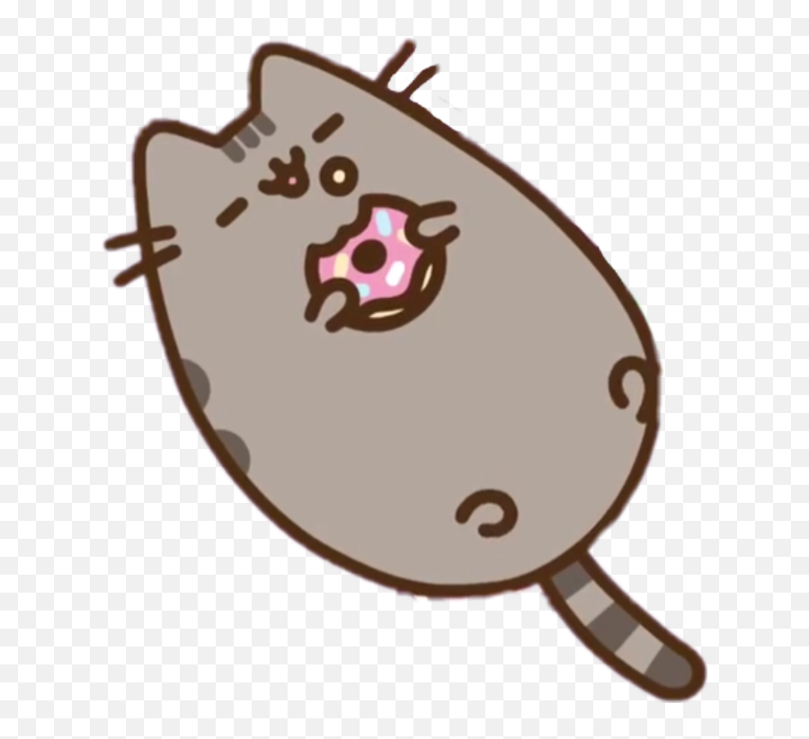 Kawaii Pusheen Png - Pusheen With A Donut Full Size Png Kawaii Pusheen Cat Emoji,Pusheen Transparent Background