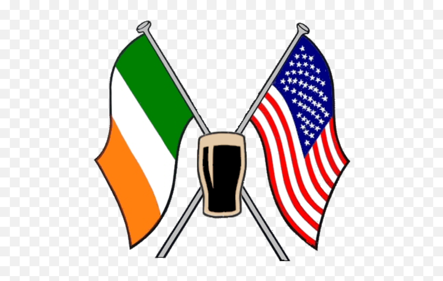 American Flag And Irish Cut Guinness - Irish American Flag Crossed Emoji,U.s.flags Clipart