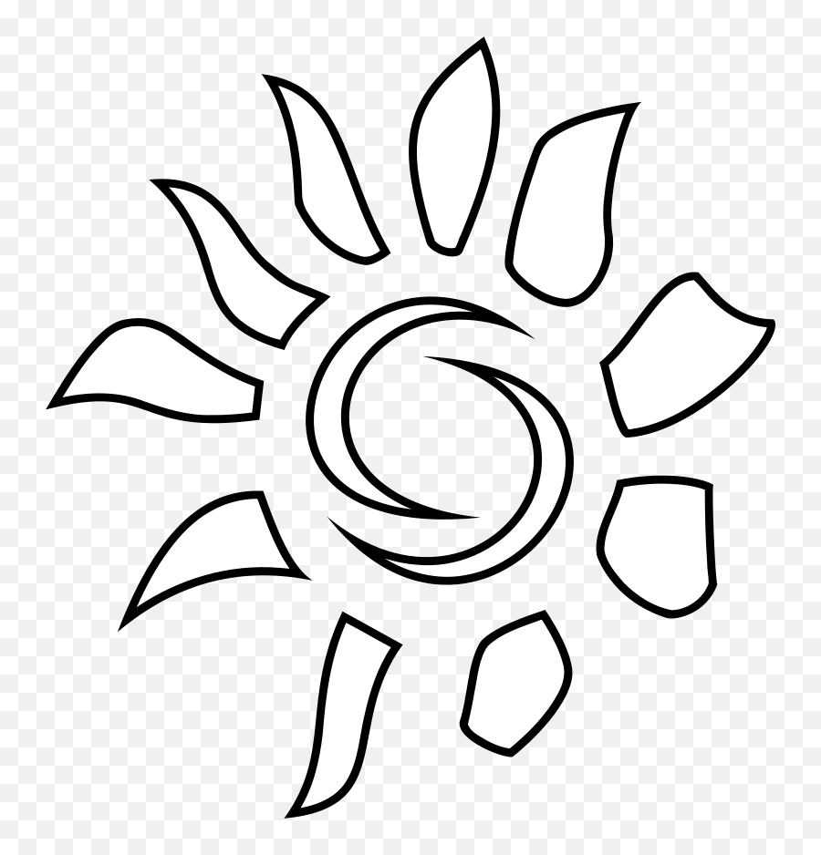 Sun Pattern Outline Clip Art At Clker Com Vector Clip Art - Coloring Book Sun Emoji,Sun Clipart Black And White
