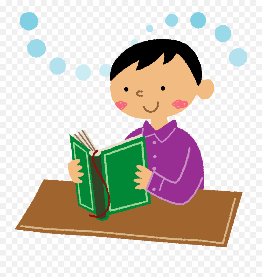 Child Is Reading A Book Clipart Free Download Transparent - Boy Kid Reading Clipart Emoji,Book Clipart