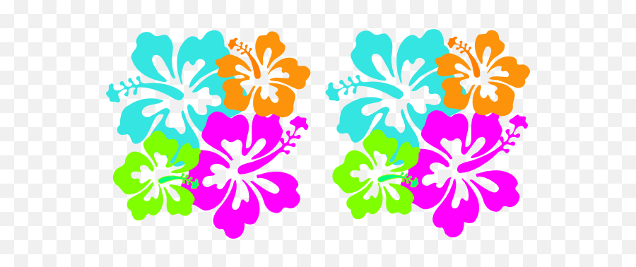 Hibiscus Neon Clip Art - Clip Art Hawaiian Flowers Hawaiian Hibiscus Clip Art Emoji,Hawaiian Flower Clipart