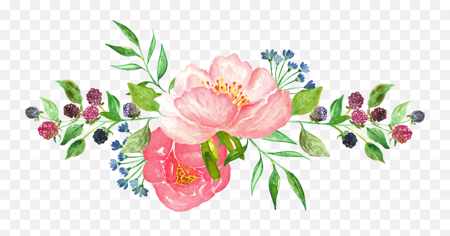 Picture - Pink Transparent Watercolor Flowers Png Emoji,Watercolor Png