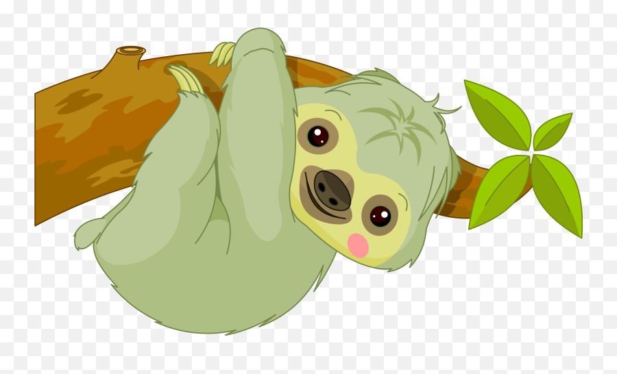 Sloth Png - Cute Sloth Bear Cartoon Emoji,Sloth Clipart