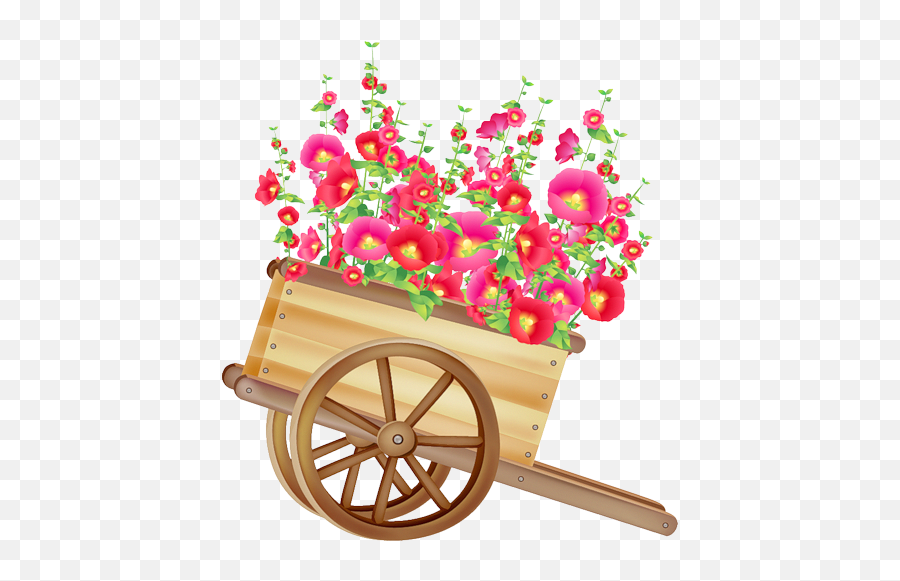 Dofurniturestoresfinance Wheelbarrow Clip Art Flower Cards - Wheelbarrow With Flowers Clipart Emoji,Wagons Clipart