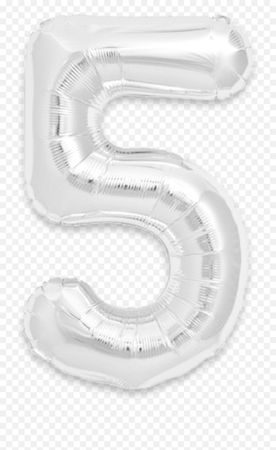 Large 34 Number 5 Silver Birthday Balloon Party Supplies Emoji,Birthday Balloon Png