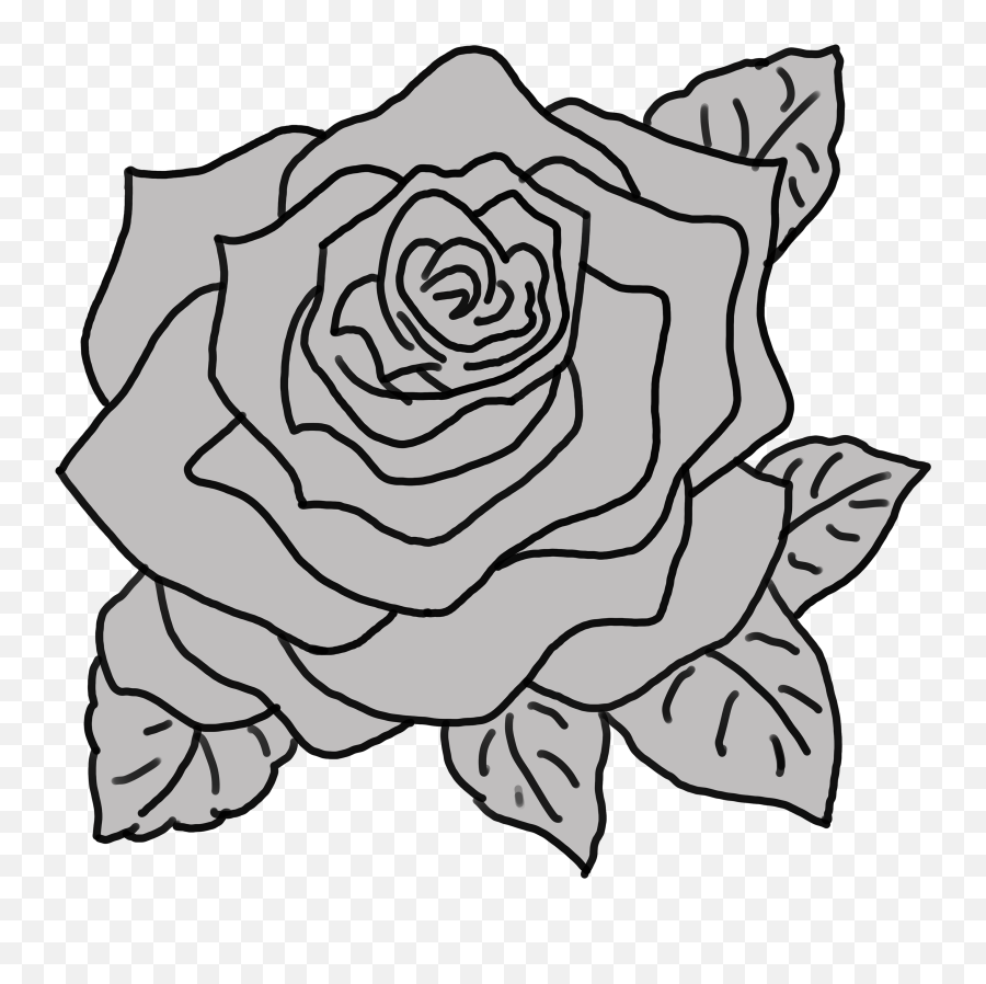 Small Rose Sketch Clipart - Full Size Clipart 3959122 Rose Small Sketch Emoji,Rose Clipart Black And White
