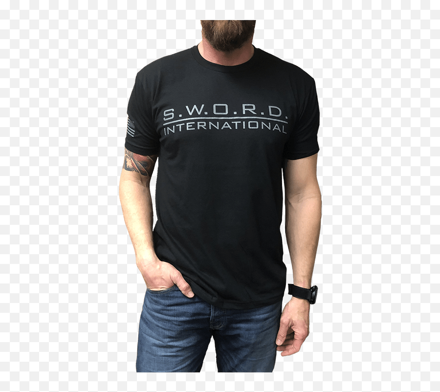 Sword Logo T - Shirt Sword International Short Sleeve Emoji,Sword Logo