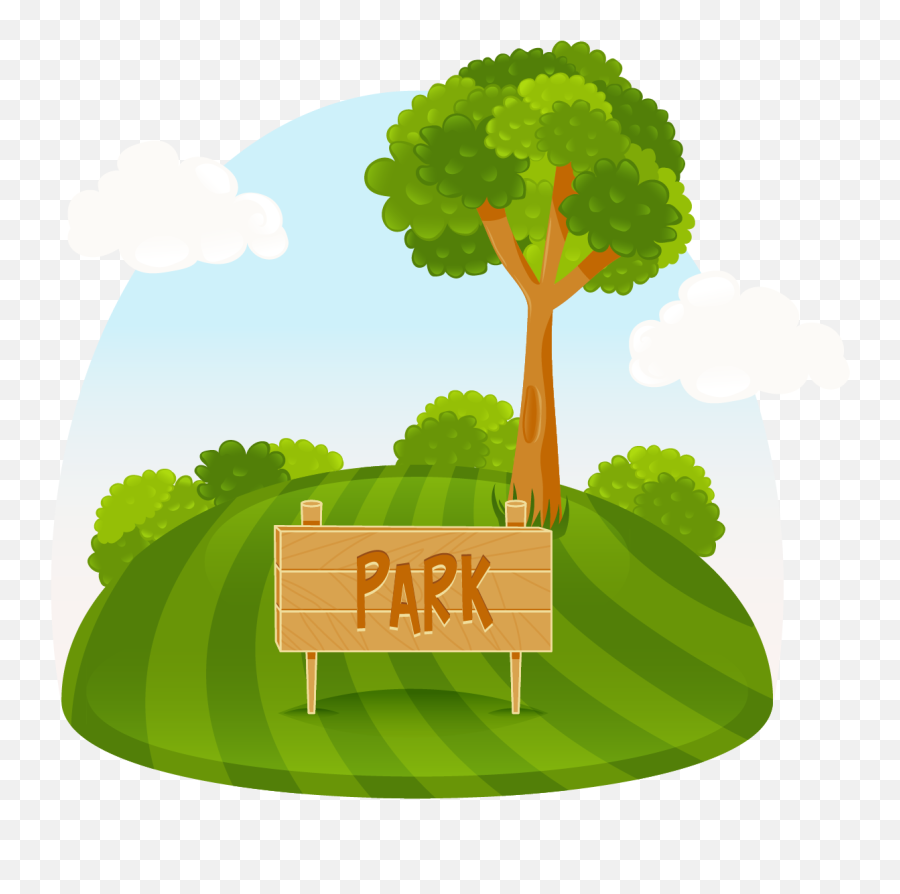 Amusement Park Tree Illustration - Park Clipart Emoji,Park Clipart