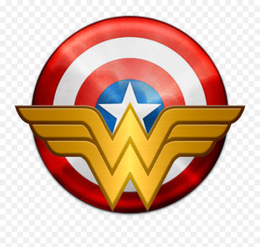 Captain America Wonder Woman Shield - Captain America And Wonder Woman Logo Emoji,Wonder Woman Logo