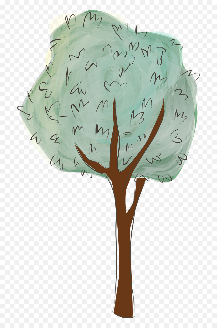 Tree Watercolor Nature Design Png - Watercolor Png Nature Emoji,Watercolor Tree Png