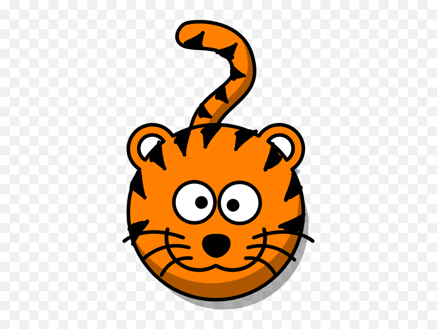 Tiger Head No Body Clip Art - Cartoon Tiger Clipart Emoji,Tiger Face Clipart