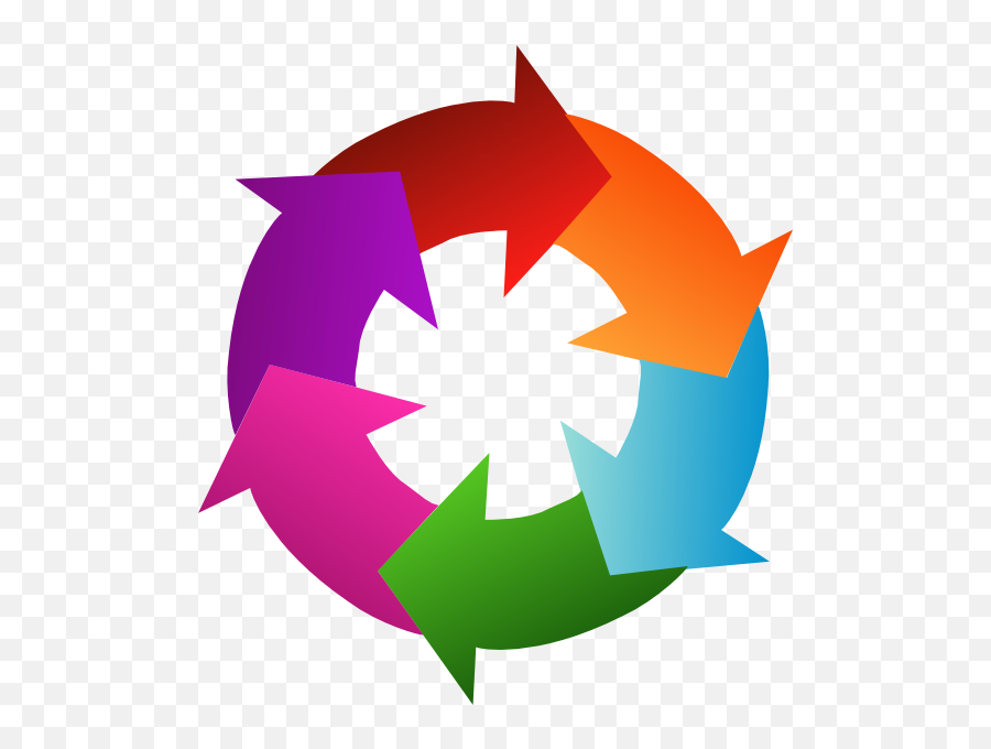 Six 6 Rainbow Circular Arrows Clip Art At Clkercom - Vector Emoji,Six Clipart