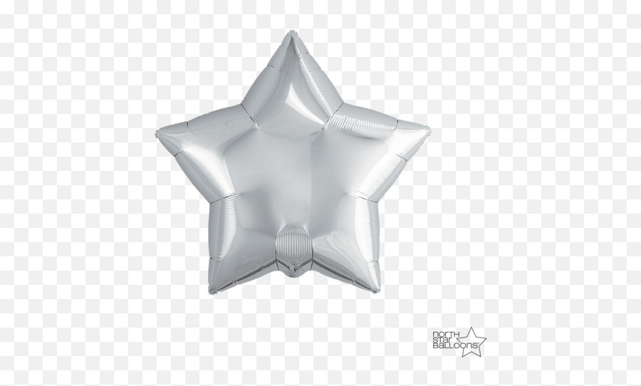 Download Picture Of Foil Balloon Silver Star 23cm - Silver Emoji,Transparent Foils